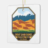 サンドダネ素晴らしス国立公園エンブレムカラフル セラミックオーナメント (左)
