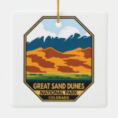 サンドダネ素晴らしス国立公園エンブレムカラフル セラミックオーナメント (裏面)