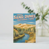 サンドダネ素晴らしス国立公園レトロトラベルアート シーズンポストカード (スタンド正面)