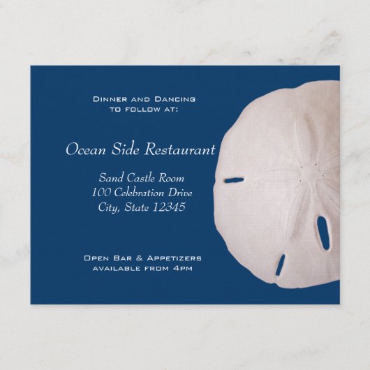 サンドダラー ウェディング レセプション エンクロージャーカード (正面)