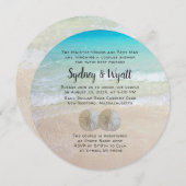 サンドダラー カップルシャワー 婚約パーティー 招待状 (正面/裏面)