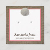 サンドダラー＆バーラップのジュエリー ディスプレイ カード (正面)