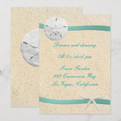 サンドダラー ビーチ ウェディング レセプション カード (正面/裏面)