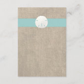 サンドダラー ビーチ ウェディング レセプション カード (裏面)