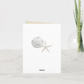 サンドダラー ビーチ ウェディング 感謝カード (裏面)