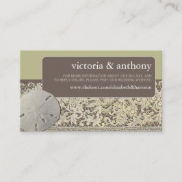 サンドダラー・レース ヴィンテージ・ビーチ・ウェディングサイト エンクロージャーカード