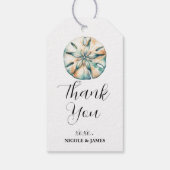 サンドダラー 海の飛沫 海 水彩 結婚式 ギフトタグ (裏面)