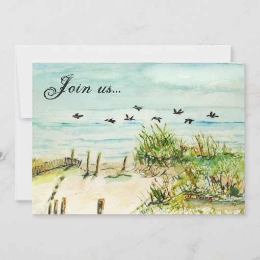 サンドダンとシーガルズアウターバンクスノースカロライナ 招待状 (正面)