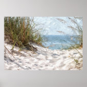 サンドダーンズビーチ海ウォーターカラーアート絵画ズ ポスター (正面)