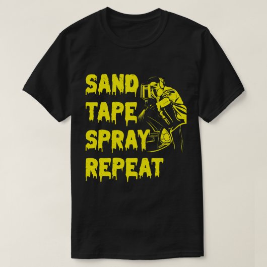 サンドテープスプレーリピート自動体画家の車詳細 Tシャツ (デザイン正面)