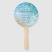 サンドドエレガントルシェルブルーティール（緑がかった色）ビーチ結婚式 ハンドファン (裏面)