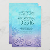 サンドドグラデーションルビーチブライダルシャワー招待状 招待状 (正面/裏面)