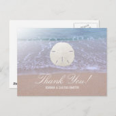サンドドスタイリッシュルビーチ結婚式ありがとう ポストカード (正面/裏面)