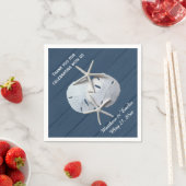 サンドドパーソナライズされたルヒトデ結婚のナプキン スタンダードカクテルナプキン (インサイチュ)