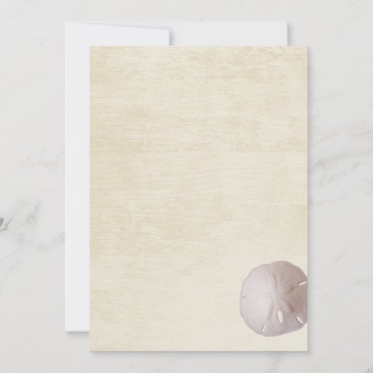 サンドドルとアイボリーレースブライダルシャワー 招待状 (裏面)