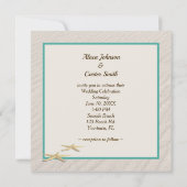 サンドドルとビーチ砂の結婚式の招待 セーブザデート (裏面)