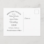 サンドドルをテーマにした結婚式の日付を保存 案内ポストカード (裏面)