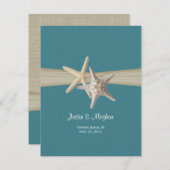 サンドドルアンドスターフィッシュバーラップ披露宴 招待状 (正面/裏面)
