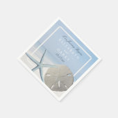 サンドドルアンドスターフィッシュビーチ結婚式 スタンダードカクテルナプキン (角)