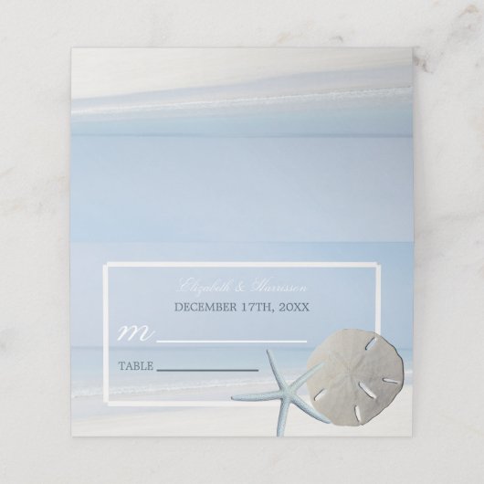 サンドドルアンドスターフィッシュビーチ結婚式 プレイスカード (外部開封)