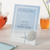 サンドドルアンドスターフィッシュビーチ結婚式 台座サイン (インサイチュ)