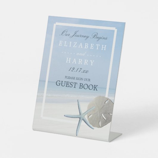 サンドドルアンドスターフィッシュビーチ結婚式 台座サイン (正面)