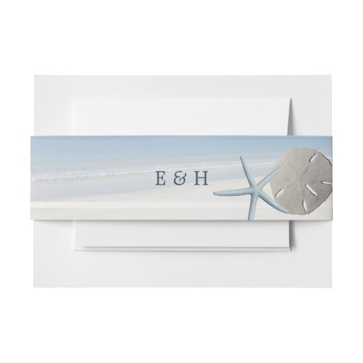サンドドルアンドスターフィッシュビーチ結婚式 招待状ベリーバンド (正面例)