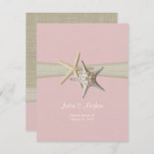 サンドドルアンドスターフィッシュピンク披露宴 招待状 (正面/裏面)