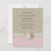 サンドドルアンドスターフィッシュピンク披露宴 招待状 (裏面)