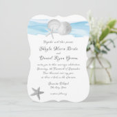 サンドドルアンドスターフィッシュブルーカリブのビーチ 招待状 (スタンド正面)