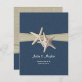 サンドドルアンドスターフィッシュブルーバーラップ披露宴 招待状 (正面/裏面)