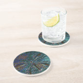 サンドドルアート抽象芸術ブルーパターンギフトの好意 コースター (側面)