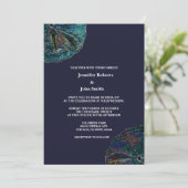 サンドドルアート抽象芸術ブルービーチ結婚式 招待状 (スタンド正面)