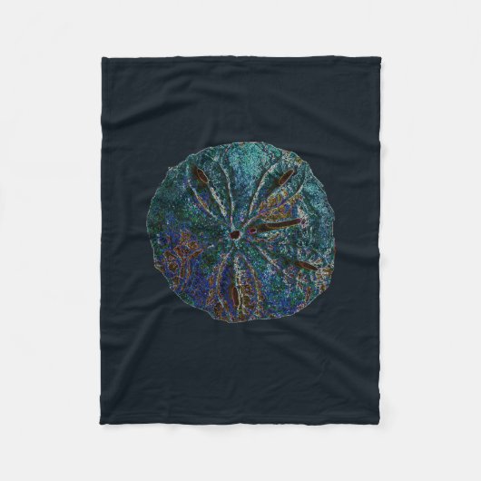 サンドドルアート抽象芸術ブルー航海のギフトの好意 フリースブランケット (正面)