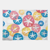 サンドドルイエローレッドブルー キッチンタオル (横)