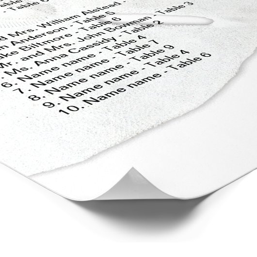 サンドドルウェディングレセプションシーティングチャートポスター ポスター (角)