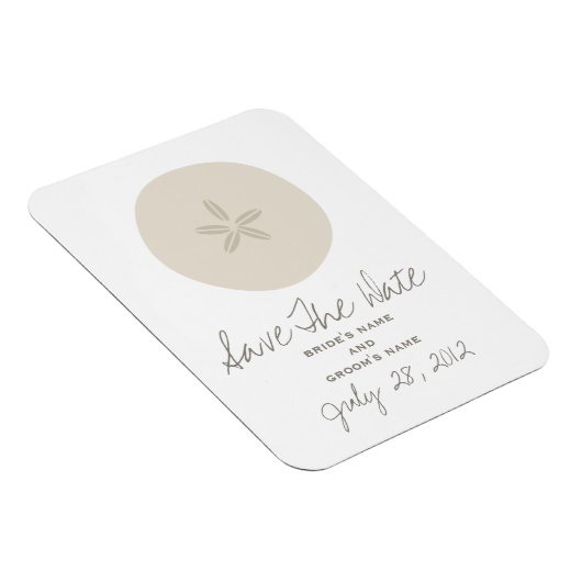 サンドドルウェディング日付磁石を保存 マグネット (右側)