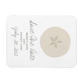 サンドドルウェディング日付磁石を保存 マグネット (横)