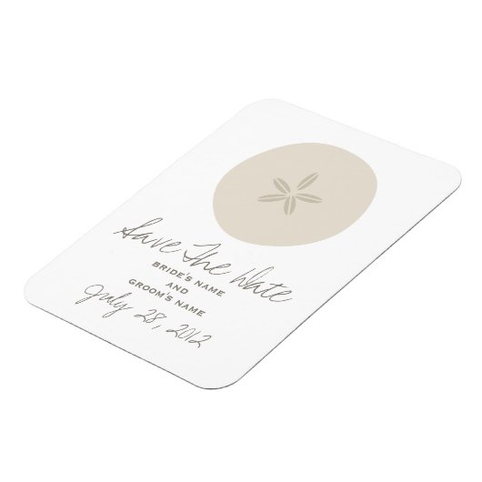 サンドドルウェディング日付磁石を保存 マグネット (左側)