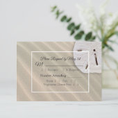 サンドドルオーシャニックウェディングRSVPカード 出欠カード (スタンド正面)