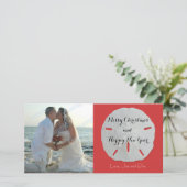 サンドドルクリスマスフォトカ赤と白ード シーズンカード (スタンド正面)