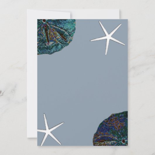 サンドドルシーシェルアートダスティブルービーチ結婚式 招待状 (裏面)