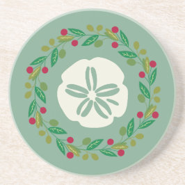 サンドドルシーシェルクリスマスリース コースター