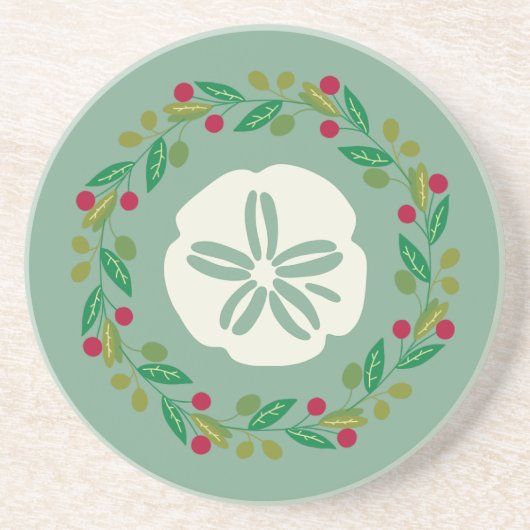 サンドドルシーシェルクリスマスリース コースター (正面)