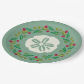 サンドドルシーシェルクリスマスリース ペーパープレート (アングル)