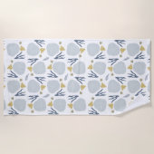 サンドドルシーシェルビーチパターン ビーチタオル (正面)