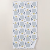 サンドドルシーシェルビーチパターン ビーチタオル (正面)