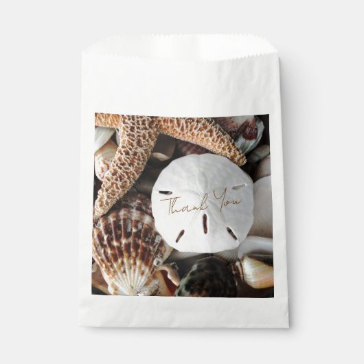 サンドドルシーシェル結婚式パーティー好意バッグ フェイバーバッグ (正面)