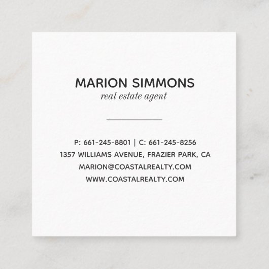 サンドドルスクエアビジネスカード スクエア名刺 (裏面)