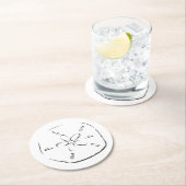 サンドドルスケッチ ラウンドペーパーコースター (インサイチュ)